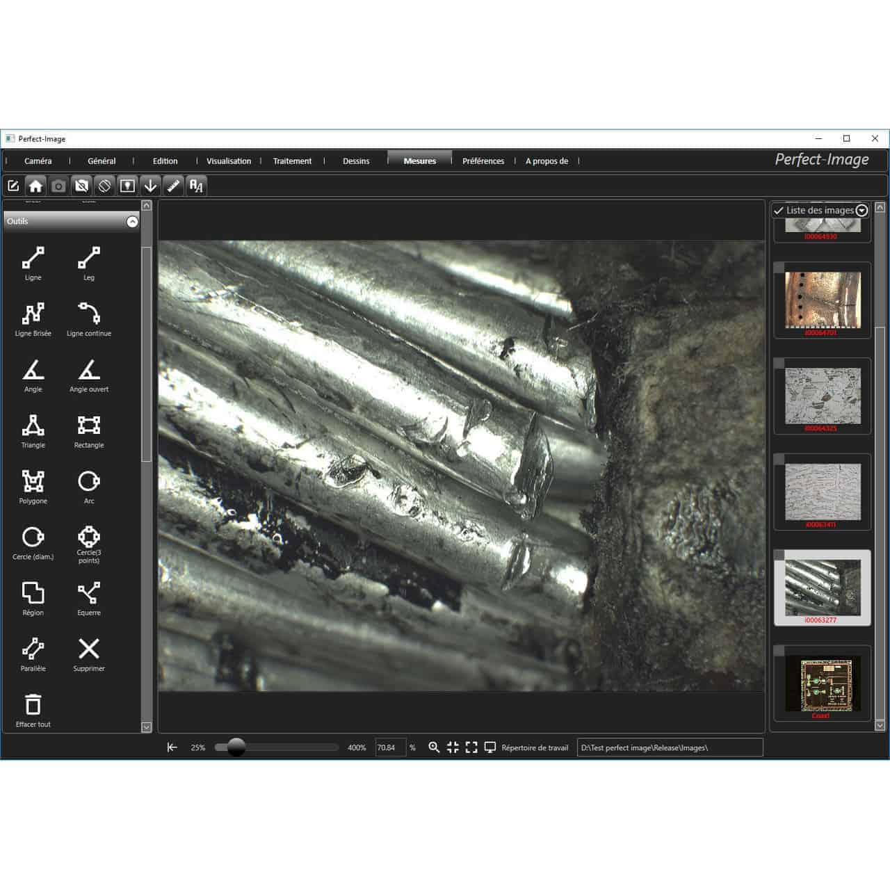 Logiciel d'imagerie Perfect Image en metallographie