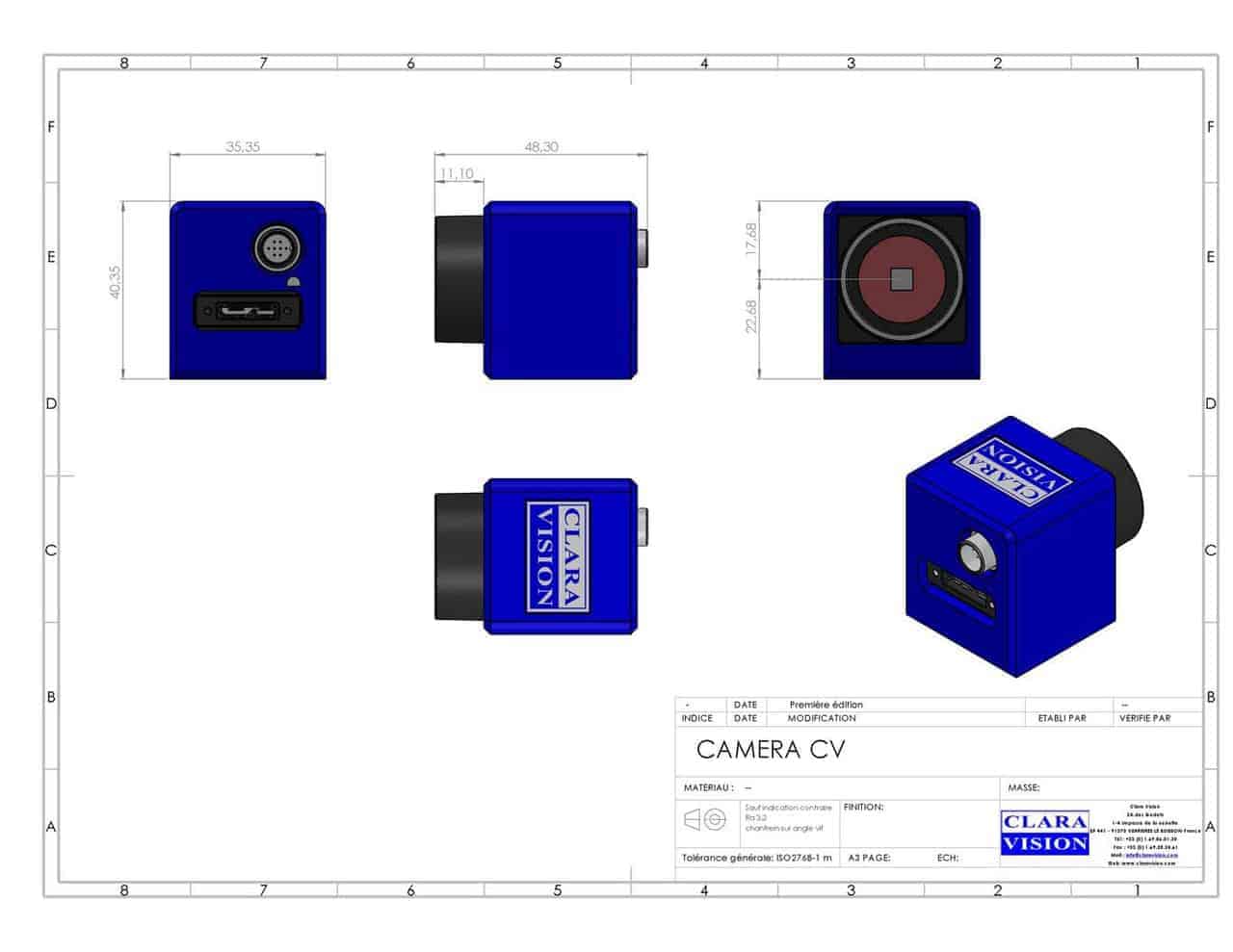 Camera Clara Vision pour microscope