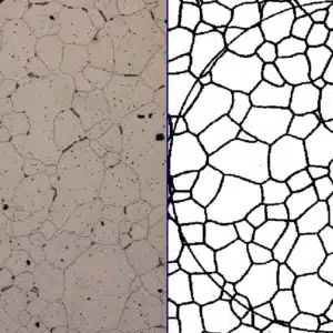 Comparaison des tailles de grains en metallographie