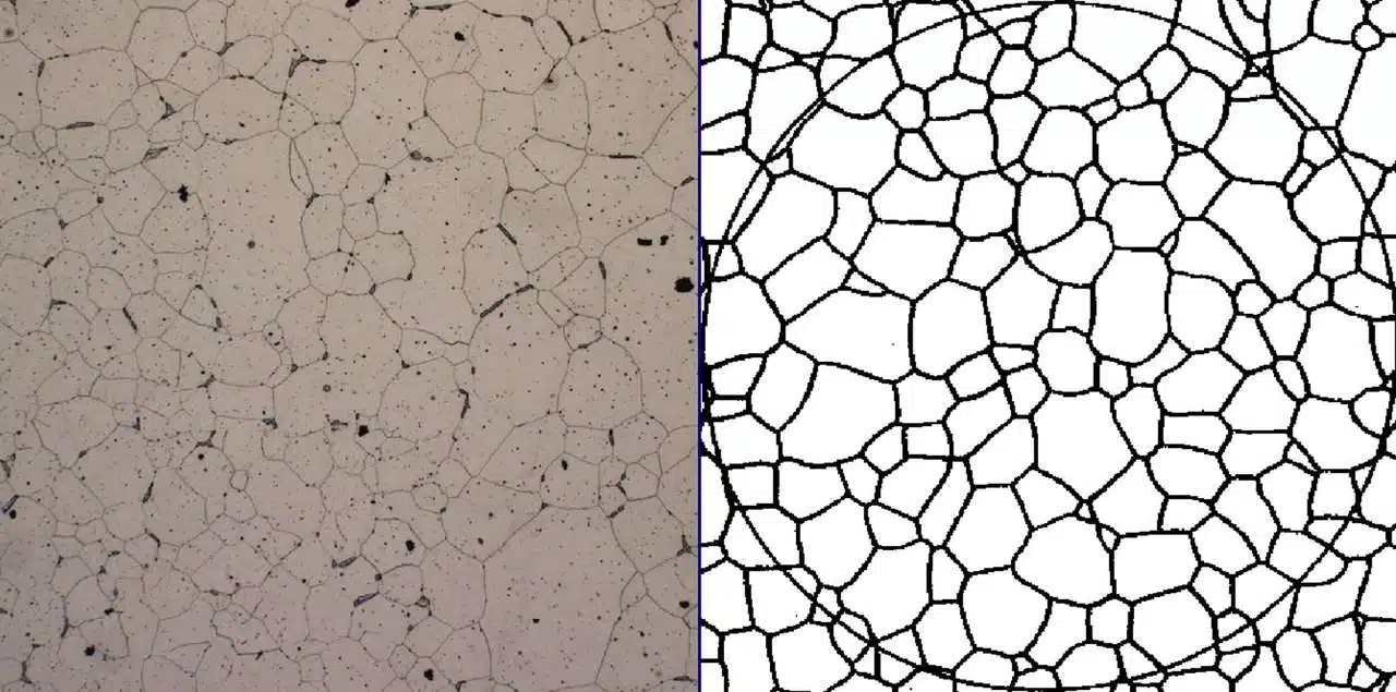 Comparaison des tailles de grains en metallographie