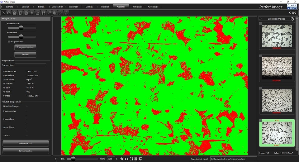 Analyse de phase en metallographie