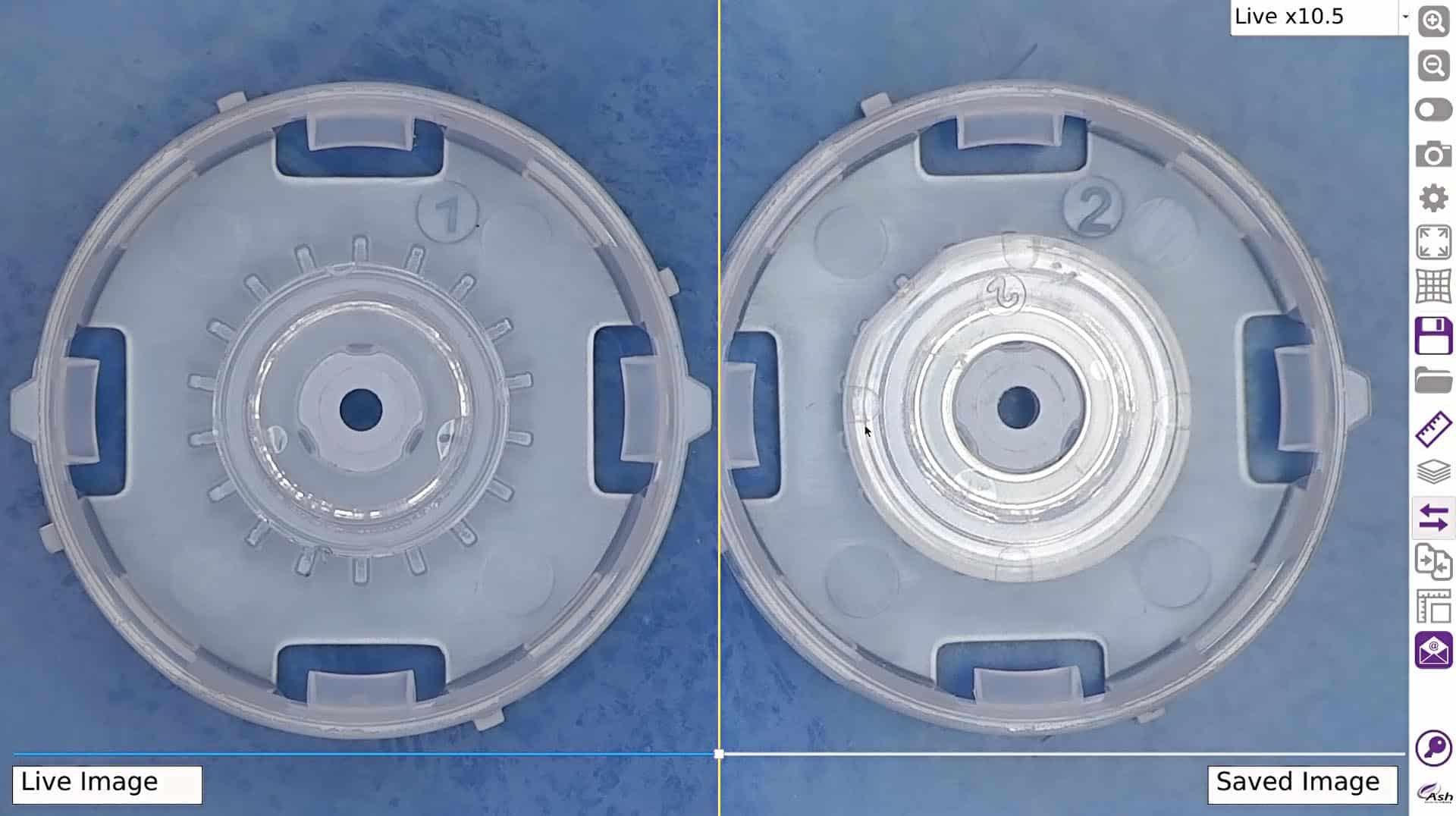 Comparaison des résultats d'un microscope numerique