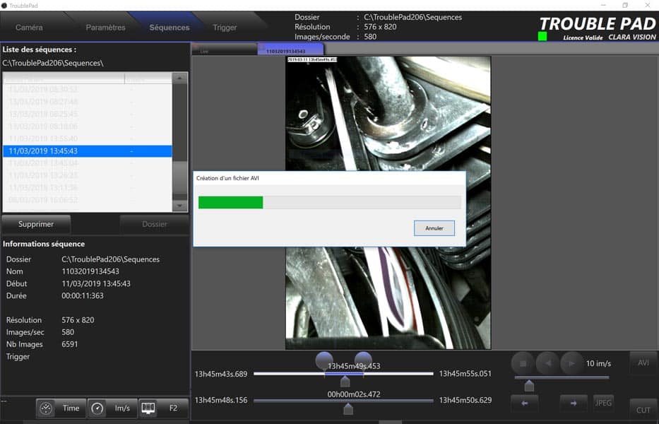 Creation d'un fichier AVI slow motion