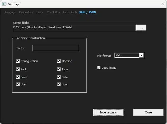Option XML pour le logiciel StructureExpert Weld